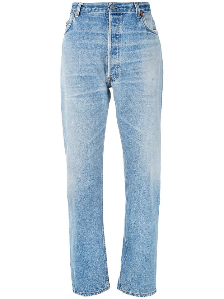 Re/done - Straight Jeans - Women - Cotton - 28, Blue, Cotton