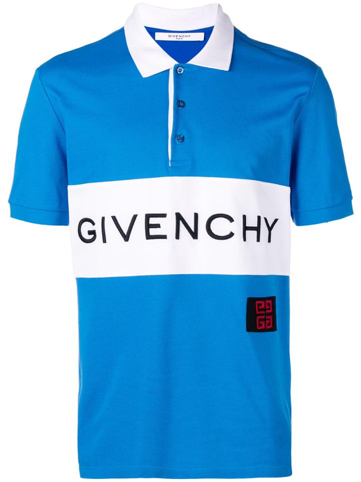 Givenchy Front Logo Polo Shirt - Blue