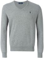 Polo Ralph Lauren V-neck Sweater, Men's, Size: Xl, Grey, Merino