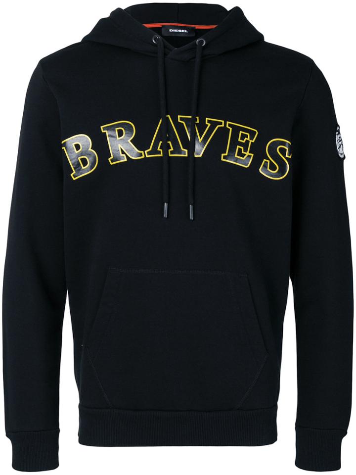 Diesel Braves Drawstring Hoodie - Black