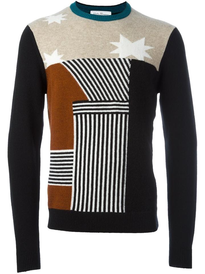 Salvatore Ferragamo Striped Detail Jumper