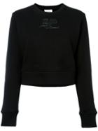 Courrèges - Logo Patch Sweatshirt - Women - Cotton - 4, Women's, Black, Cotton