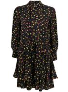 Dorothee Schumacher Long Sleeve Floral Print Dress - Black