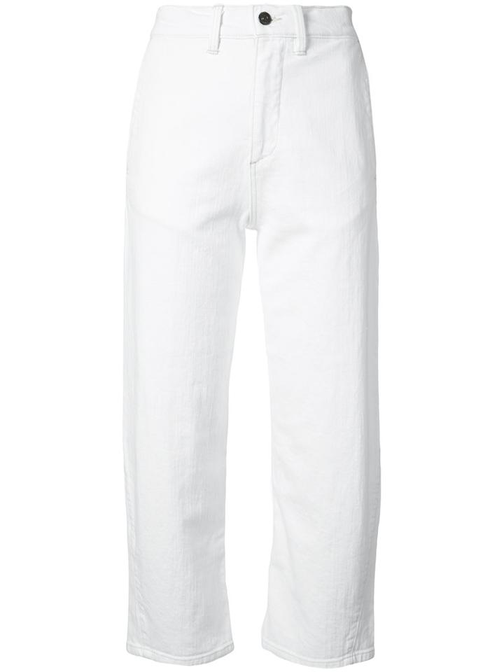 Vince - High-rise Utility Trousers - Women - Cotton/spandex/elastane - 25, White, Cotton/spandex/elastane