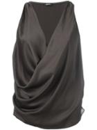 Jil Sander Navy - Wrap Sleeveless Blouse - Women - Polyester - 38, Brown, Polyester