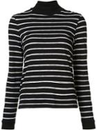 Re/done Striped Roll Neck Top, Women's, Size: Xs, Blue, Cotton/polyester
