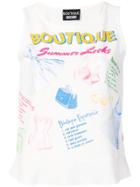 Moschino Boutique Print Sleeveless Top - White