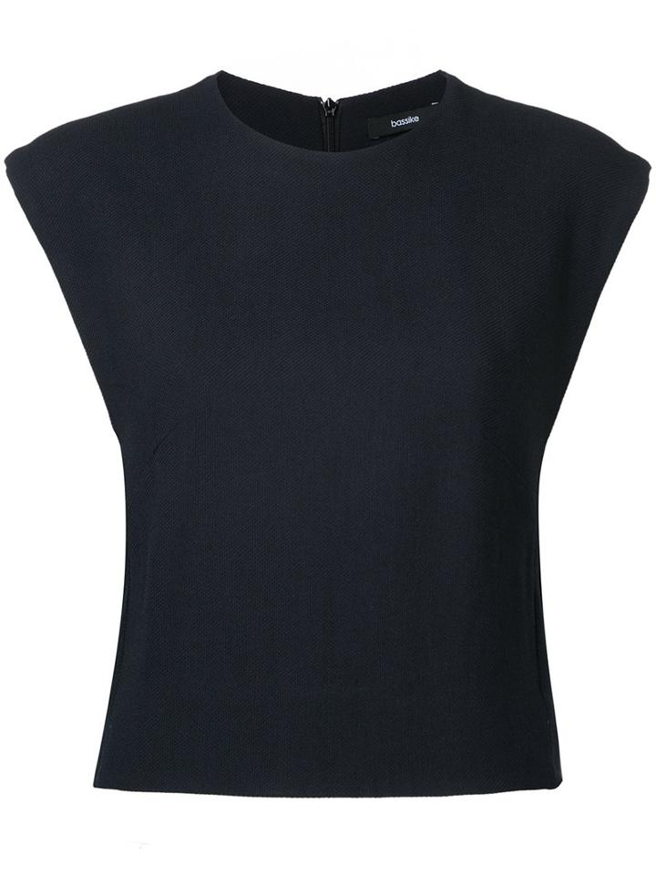 Bassike - Cropped Tank Top - Women - Elastodiene/viscose - 10, Blue, Elastodiene/viscose