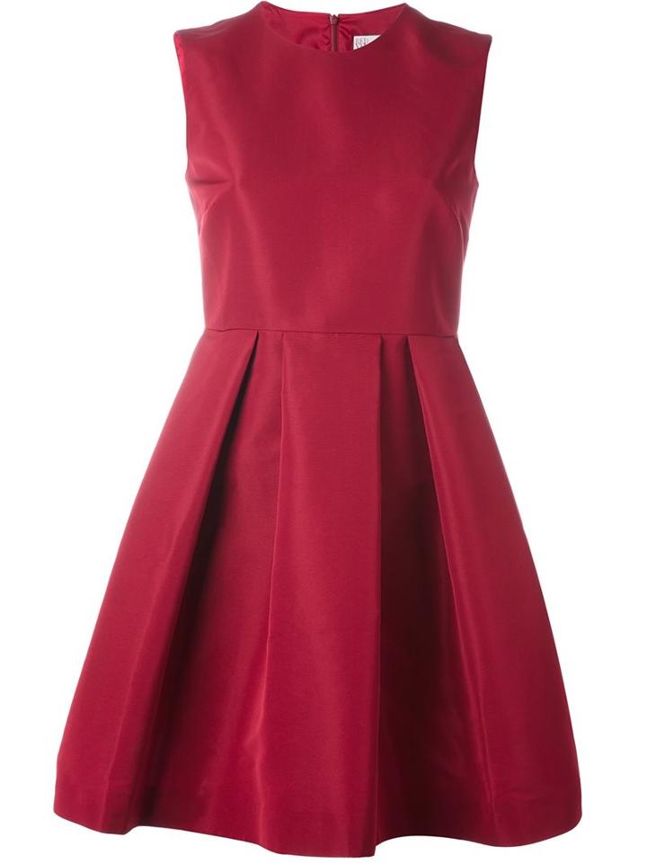Red Valentino Draped Flared Dress, Women's, Size: 38, Polyester/acetate