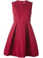Red Valentino Draped Flared Dress, Women's, Size: 38, Polyester/acetate