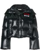 Miu Miu Cropped Puffer Jacket - Black