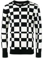 Dolce & Gabbana Graphic Knit Sweater, Men's, Size: 48, Black, Virgin Wool
