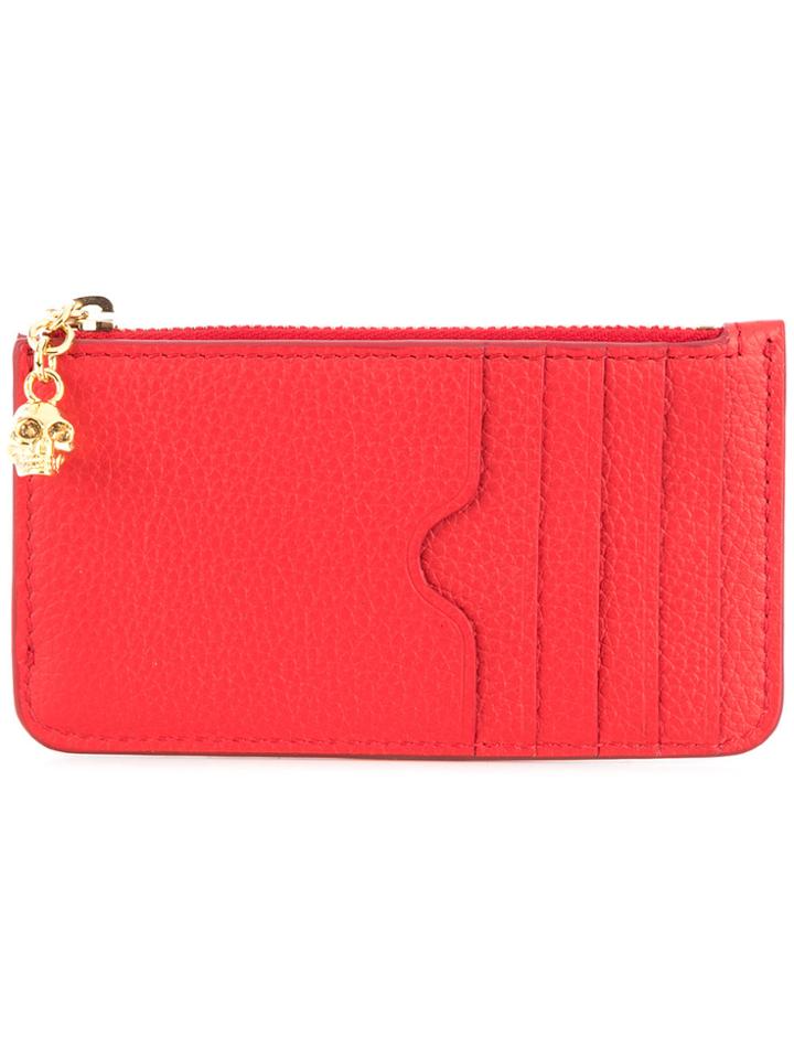 Alexander Mcqueen Skull Charm Cardholder - Red