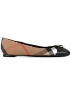 Burberry Checked Ballerinas - Black
