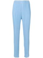 Issey Miyake Pleated Straight Trousers - Blue