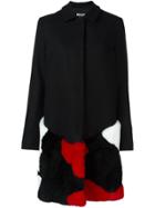 Msgm Fur-embellished Coat - Black