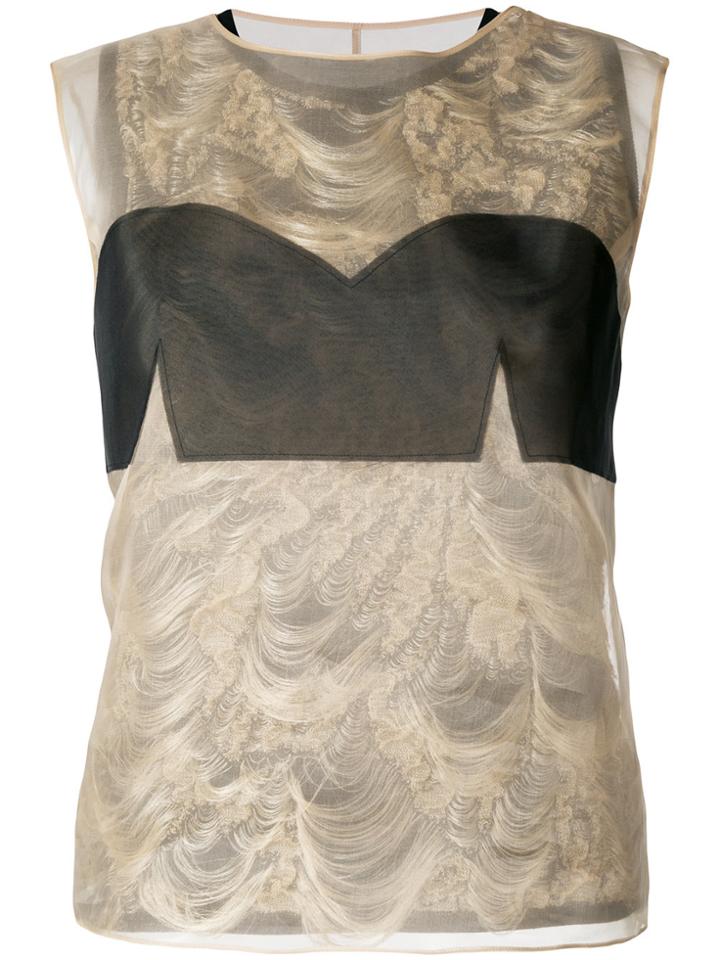 Maison Margiela Embroidered Sleeveless Top - Multicolour