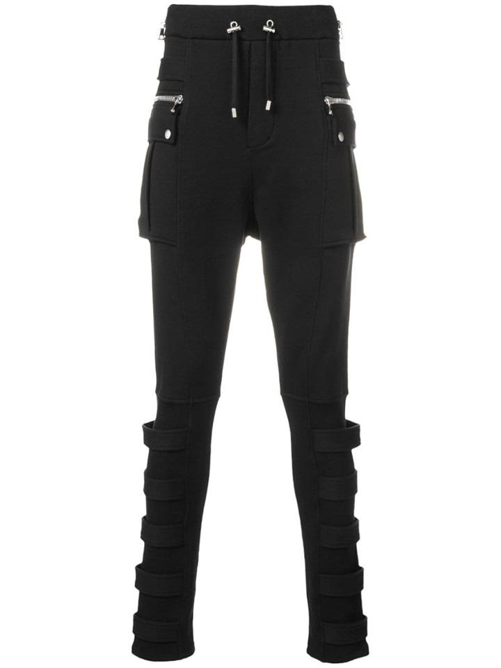 Balmain Skinny Cargo-style Track Trousers - Black