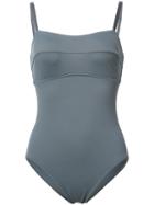 Malia Mills Smoke On The Water Swimsuit, Size: 4, Grey, Nylon/spandex/elastane