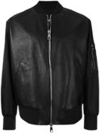 Neil Barrett Leather Panel Bomber Jacket - Black
