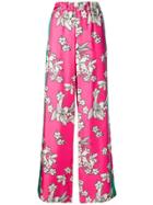 P.a.r.o.s.h. Floral Print Satin Trousers - Pink