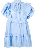 Vivetta Ruffled Flared Mini Dress - Blue