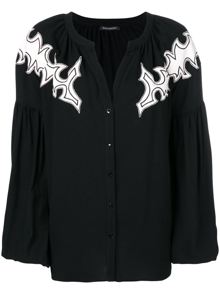 Wandering Shoulder Patch Cardigan - Black
