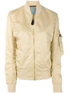 Alpha Industries - Arm Pocket Bomber Jacket - Women - Nylon - S, Nude/neutrals, Nylon