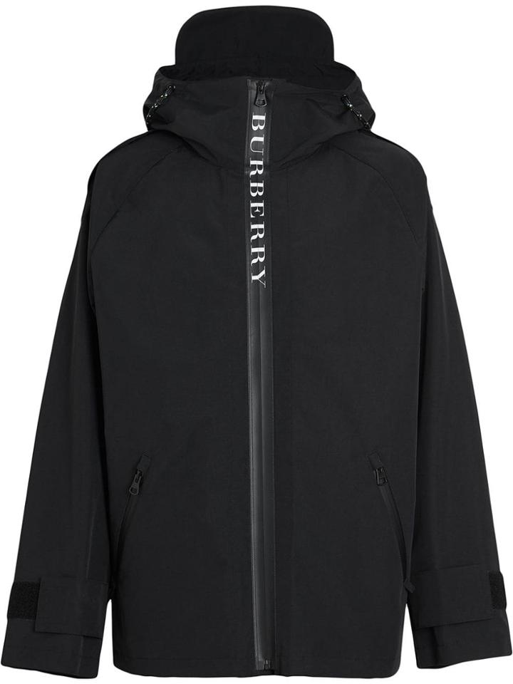 Burberry Bungee Cord Detail Hooded Parka - Black