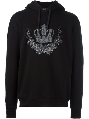 Dolce & Gabbana Crown And Rose Embroidered Patch Hoodie