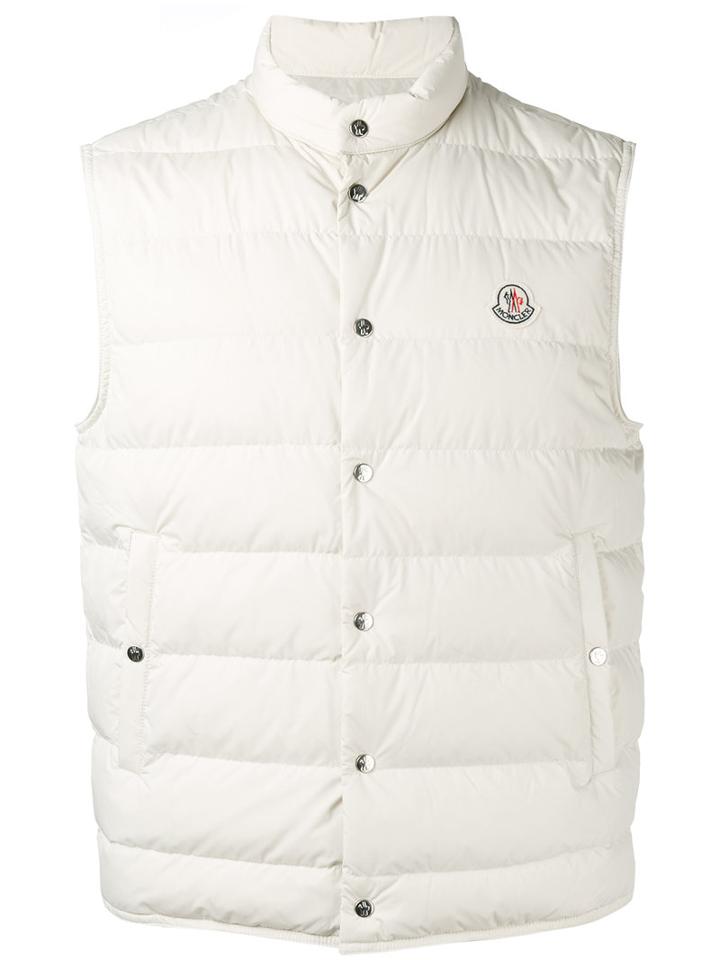 Moncler Classic Padded Gilet, Men's, Size: 2, Nude/neutrals, Polyamide/feather Down/nylon