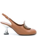 Marni Slingback Round Toe Mules - Brown