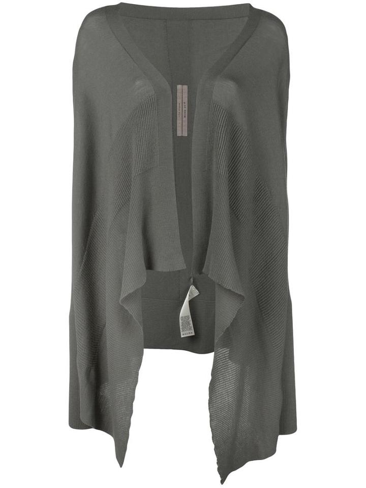 Rick Owens Short Wrap Cardigan, Women's, Size: Large, Grey, Virgin Wool