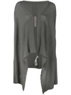 Rick Owens Short Wrap Cardigan, Women's, Size: Large, Grey, Virgin Wool