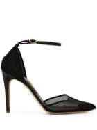 Rupert Sanderson Mesh-panel Ankle-strap Pumps - Black
