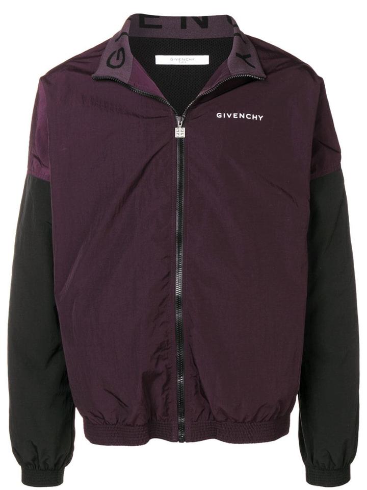 Givenchy Contrast Sleeve Lightweight Jacket - Purple