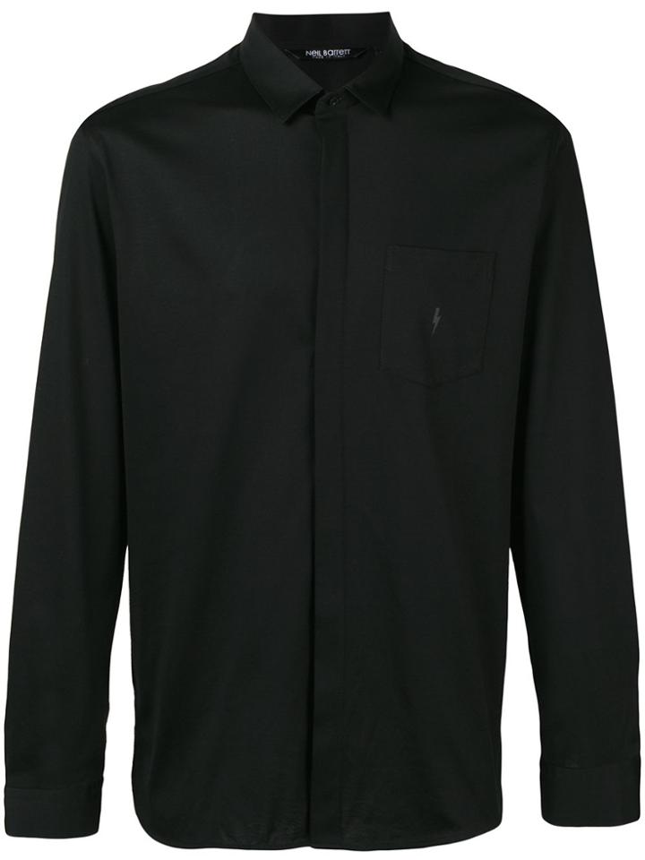 Neil Barrett Lightning Bolt Detail Shirt - Black
