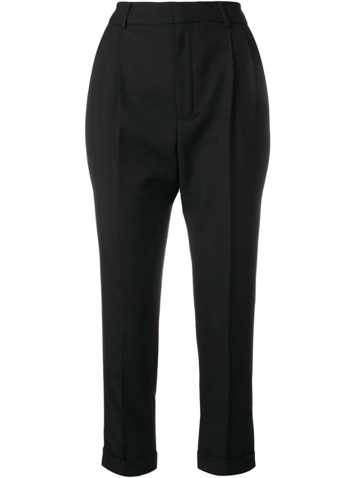 Saint Laurent Pleated Tailored Trouser - Black