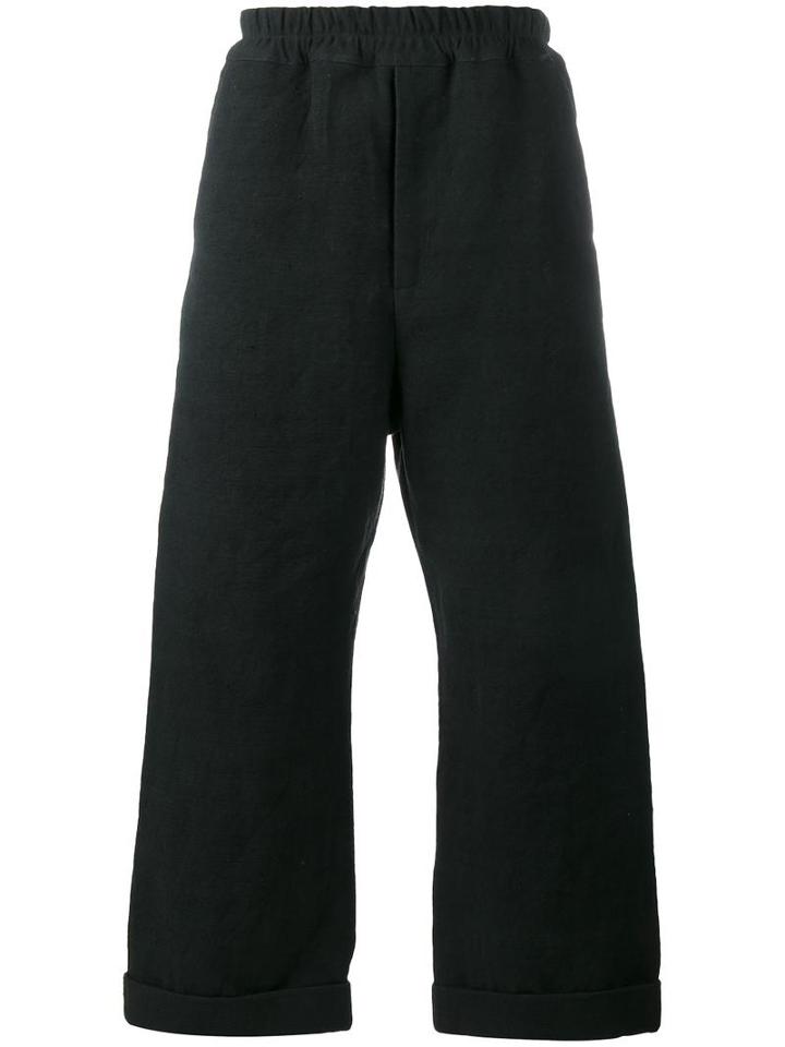 By Walid Wide Leg Trousers, Men's, Size: Large, Black, Cotton/linen/flax