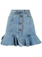 Aje Saltwater Denim Mini Skirt - Blue