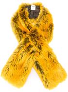 Chalayan Faux Fur Scarf, Women's, Yellow/orange, Acrylic/polyester/cupro