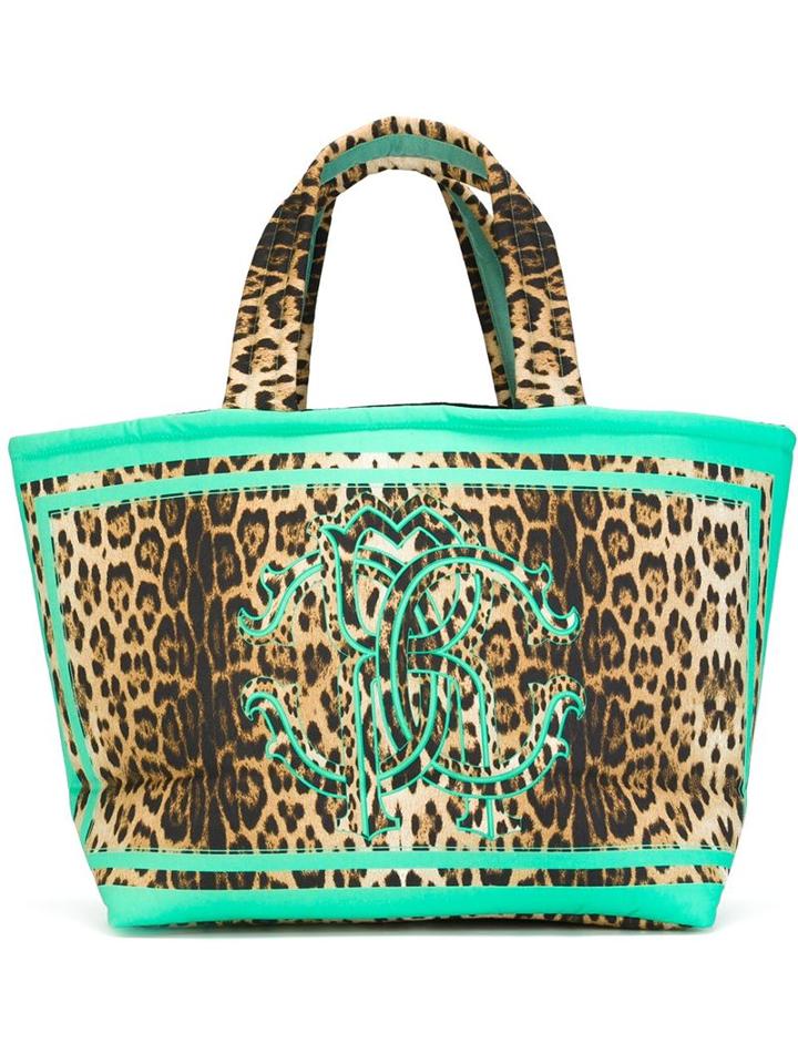 Roberto Cavalli Leopard Print Large Tote