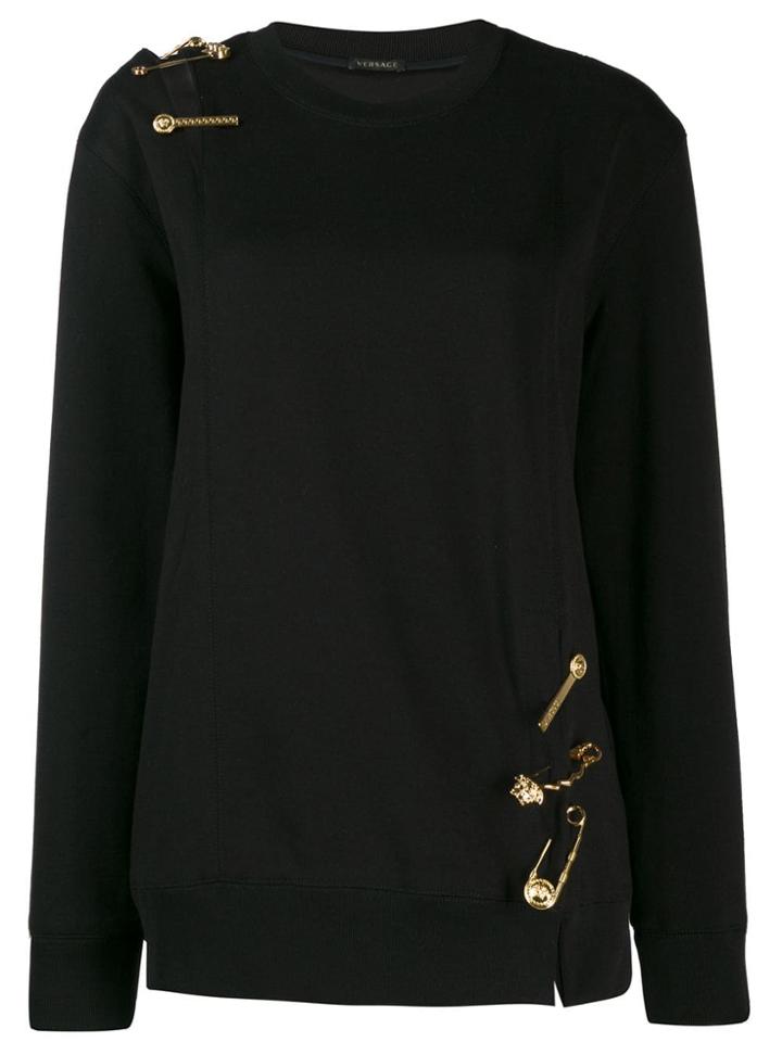 Versace Medusa Detailed Knit Jumper - Black