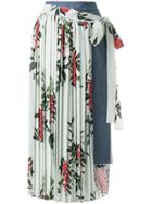 Act N&deg;1 Floral Print Layered Skirt - Green