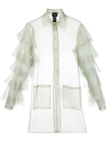 Lalo - Ruffle Sleeve Blouse - Women - Silk - S, Green, Silk