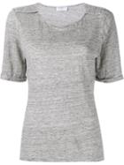 Frame Denim Shoulder Pleat T-shirt, Women's, Size: L, Grey, Linen/flax