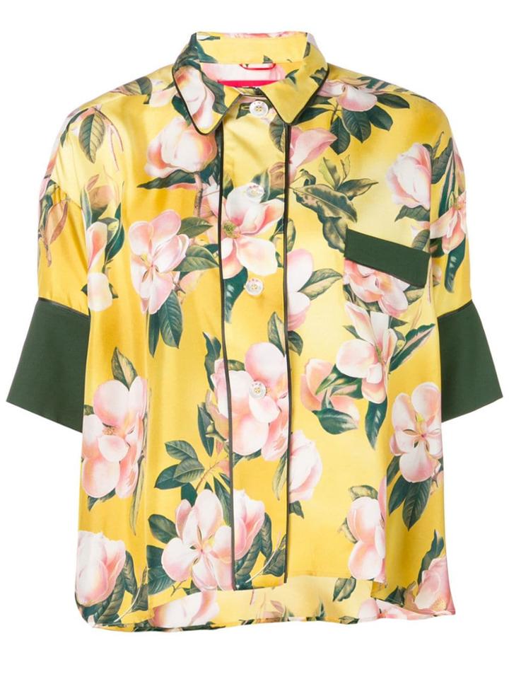F.r.s For Restless Sleepers Satin Floral Shirt - Yellow