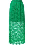 Murral Long Lace Skirt, Women's, Green, Nylon/rayon