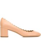 Chloé Lauren Pumps, Women's, Size: 38, Nude/neutrals, Nappa Leather/leather