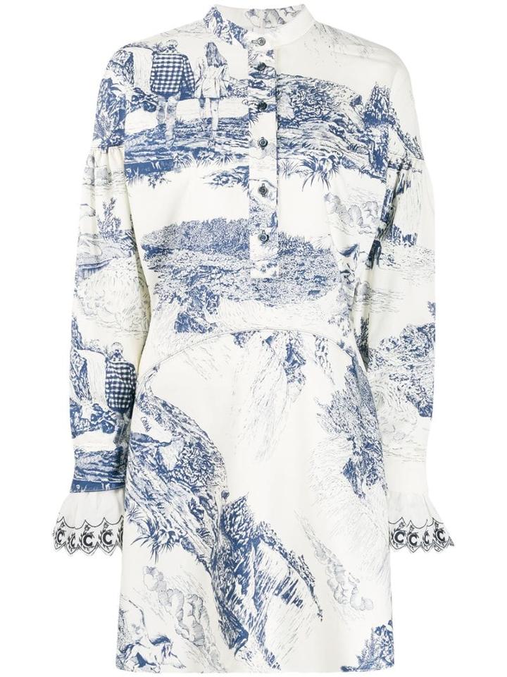 Chloé Printed Mini Dress - White